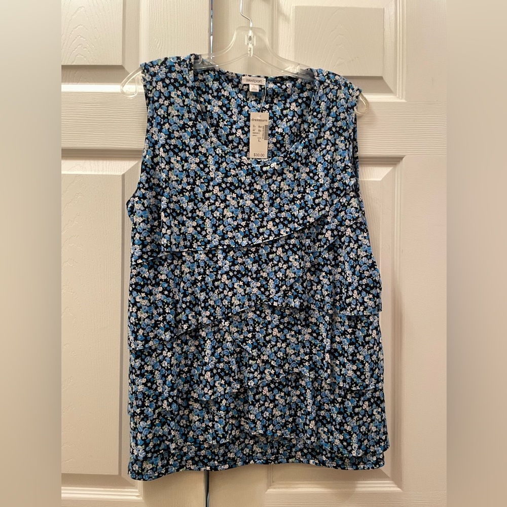 NWT Roz & Ali (Dressbarn) ruffle top